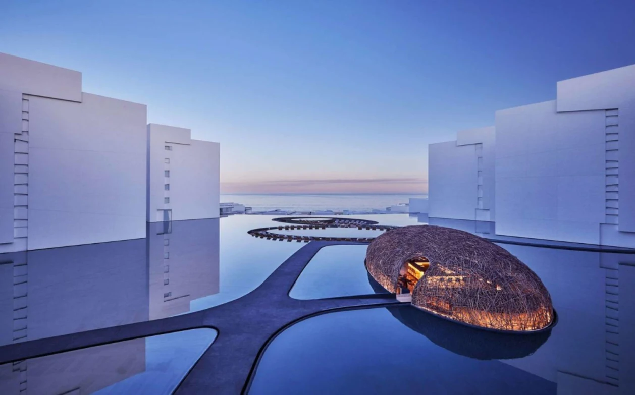 Aerial of restaurant at Viceroy Los Cabos nicest resort in mexico