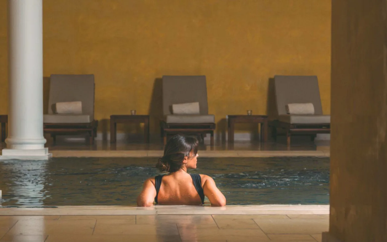 Female guest in spa pool at The Yeatman Hotel