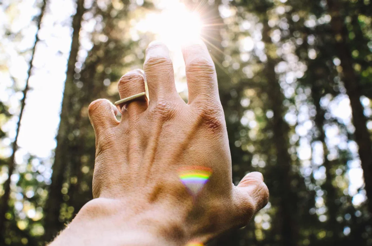 spiritual healing hand sunlight