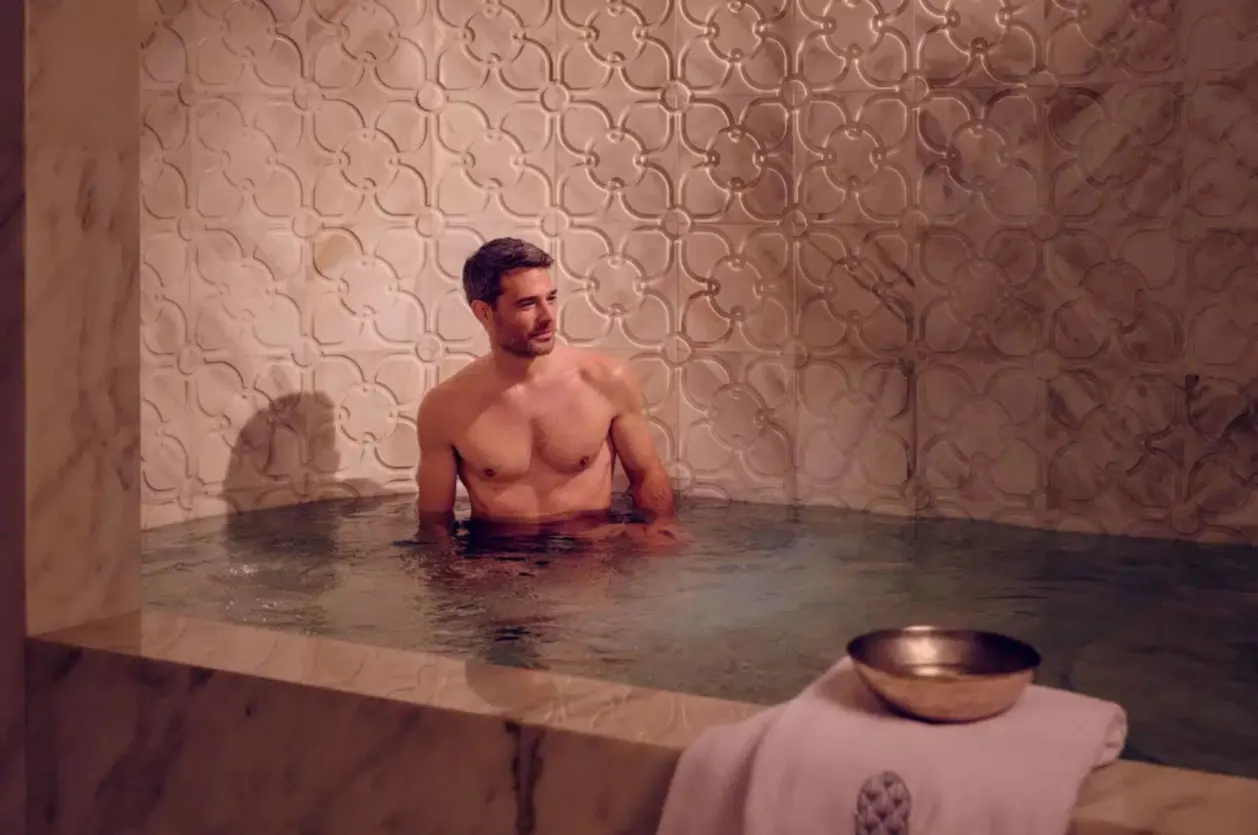 Man in hammam at Royal Mansour Casablanca