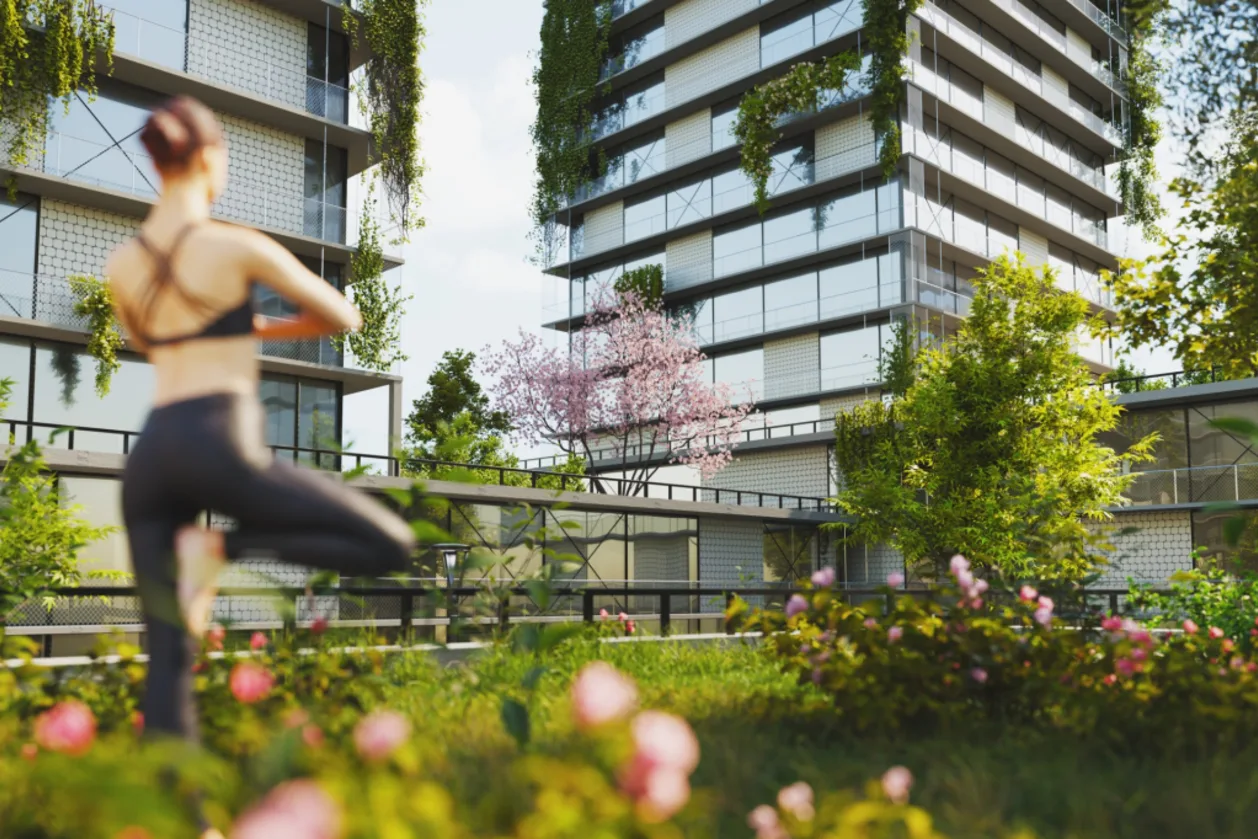 woman practicing tree pose anusara style of yoga
