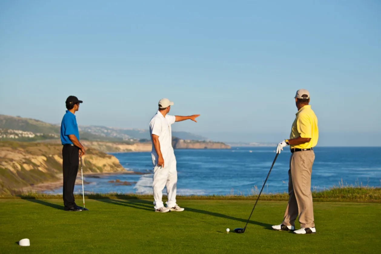 The Resort at Pelican Hill three golfers