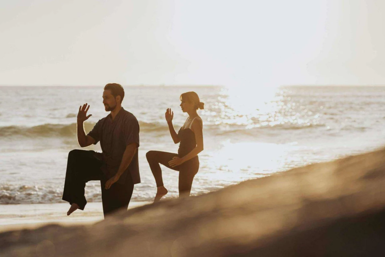 Amanpuri Qi Gong on beach