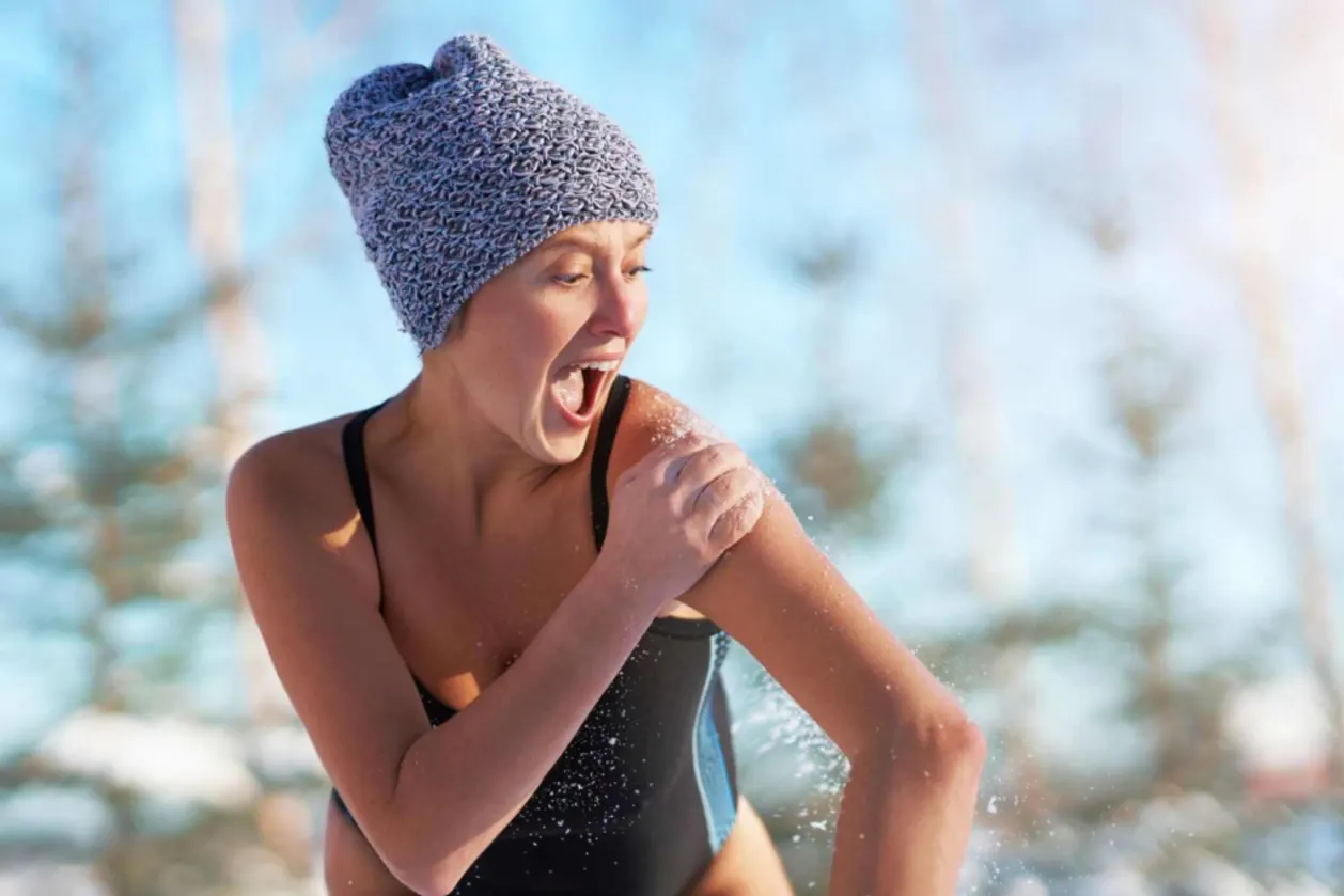 woman reaping benefits of cold plunging