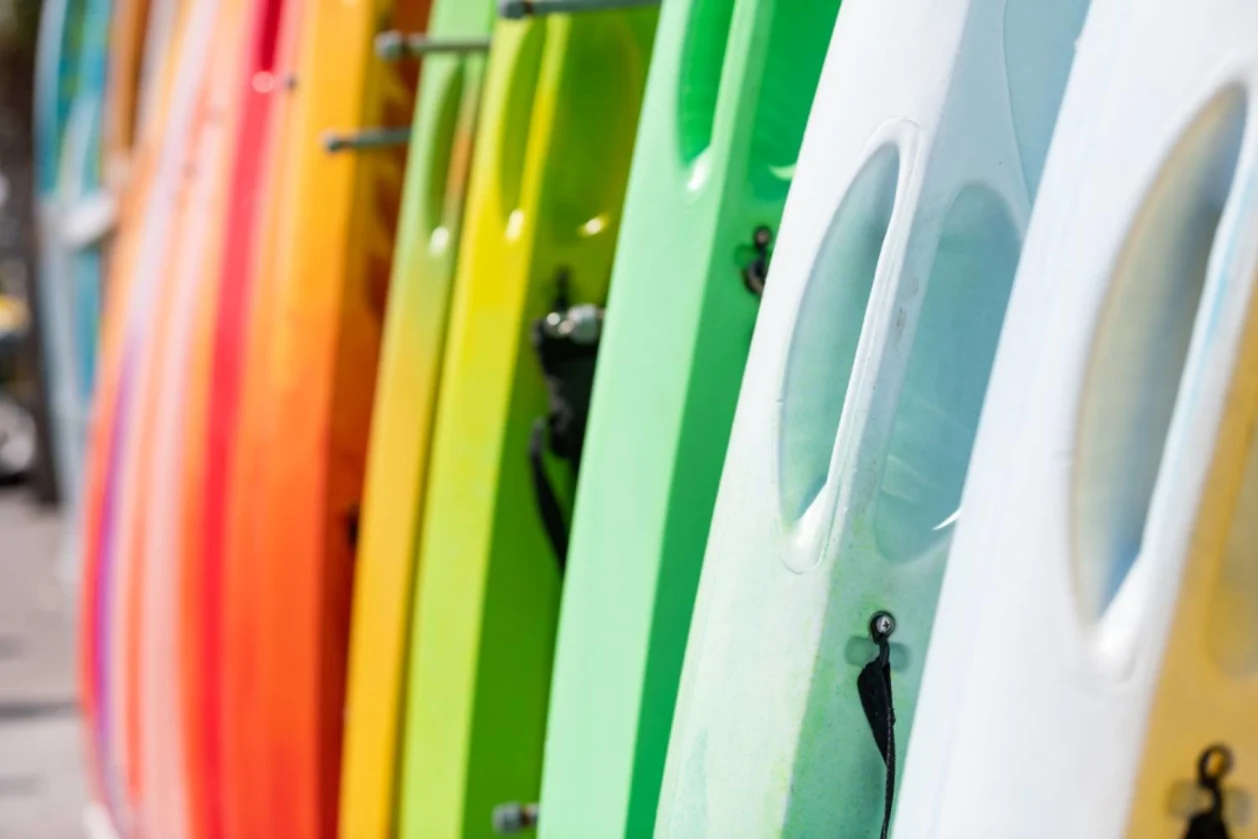 closeup stack of surfboards in florida