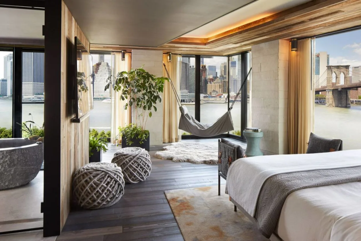 Guest room at 1 Hotel Brooklyn Bridge