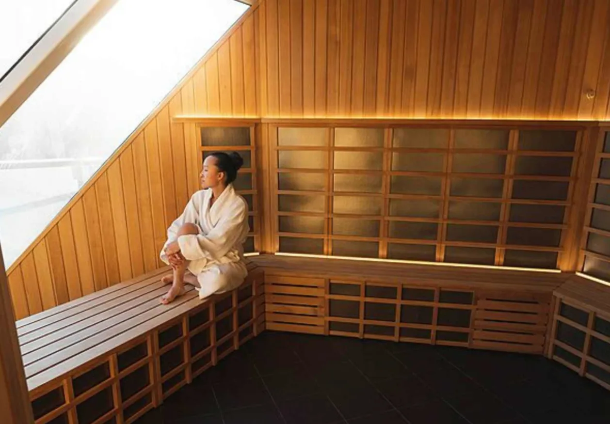 Woman in sauna department on Celebrity Cruises