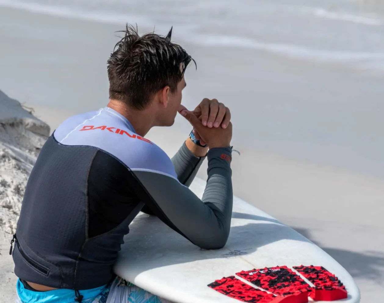 Surfer watching waves panama city florida surf spot