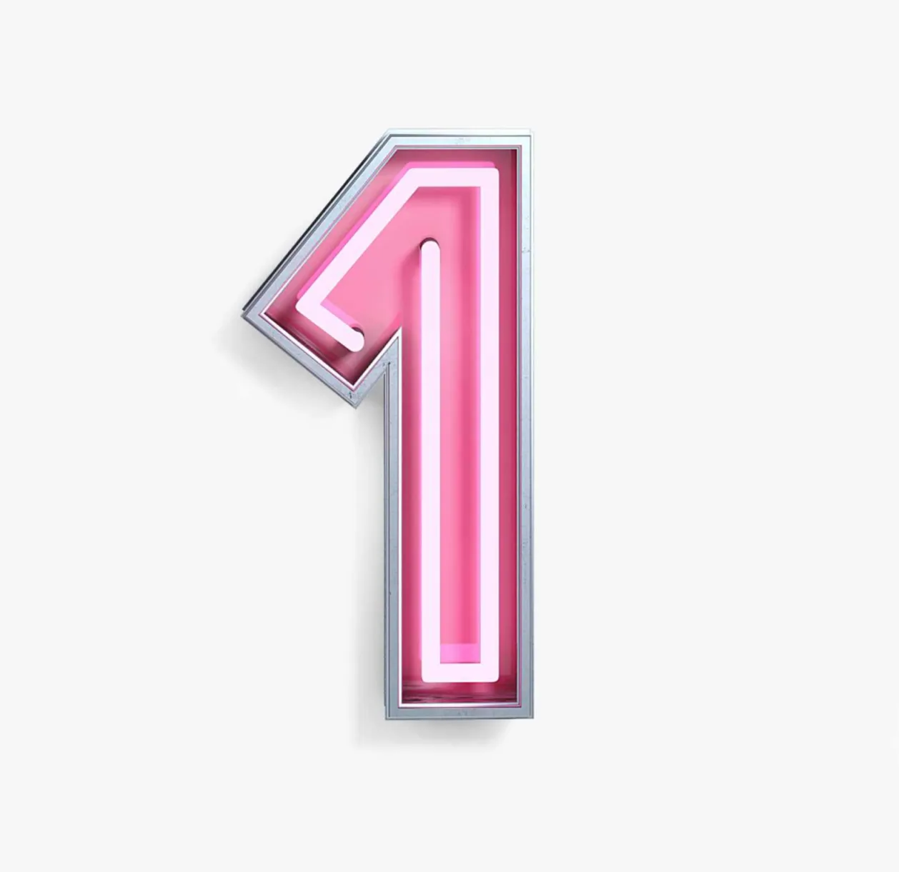 Bright Neon Font. Number 1