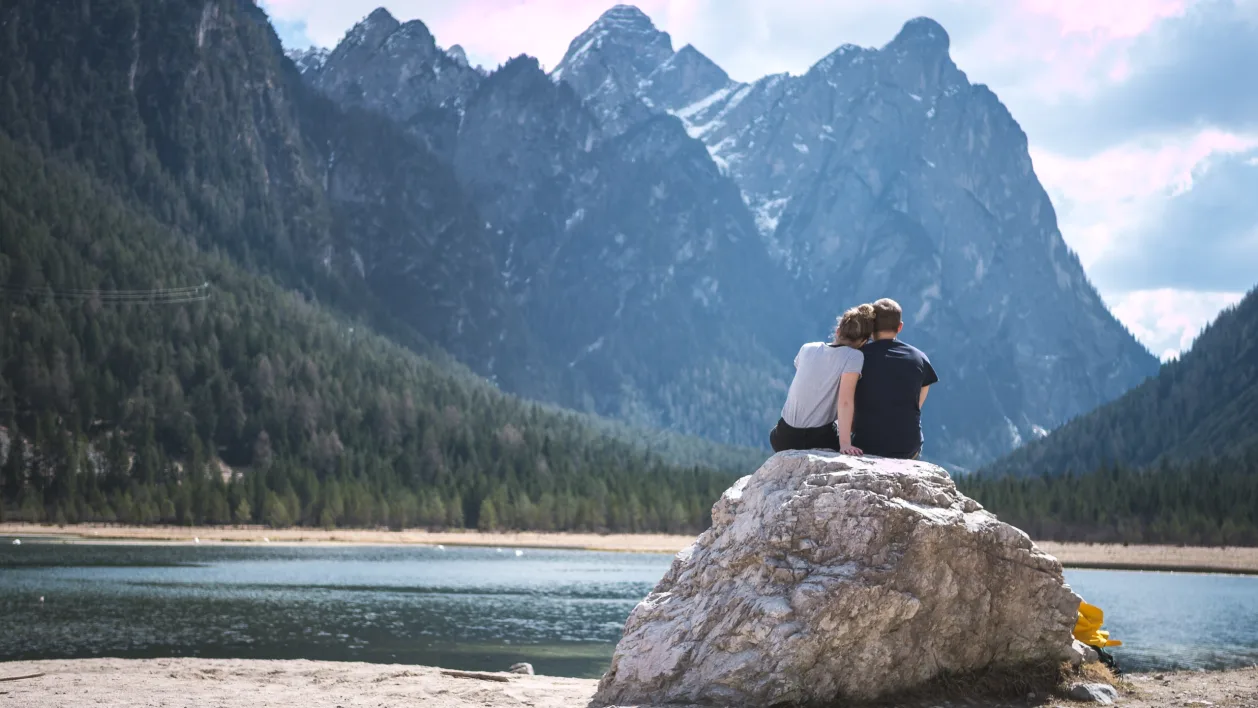 couple on a rock