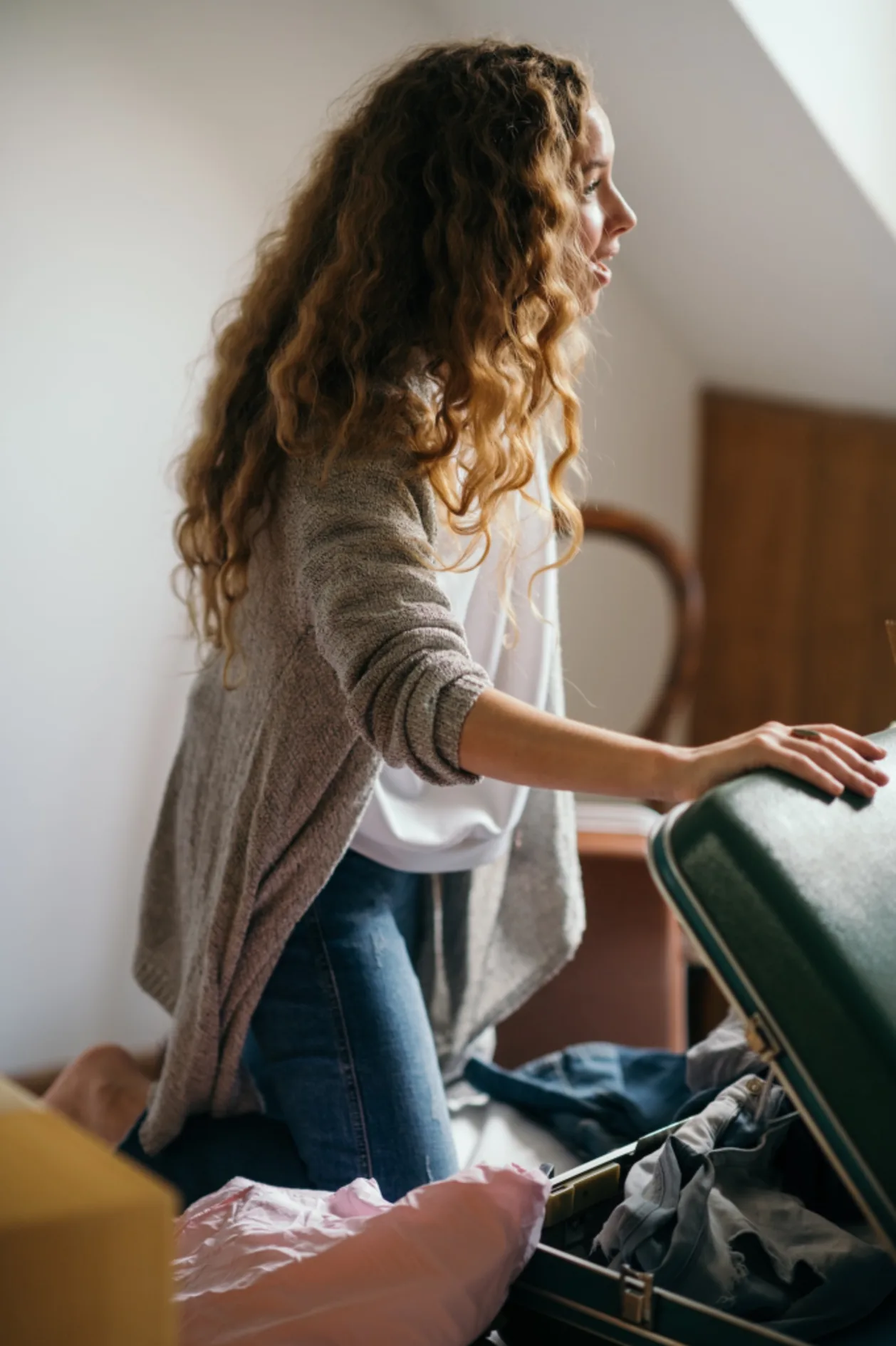 woman packing