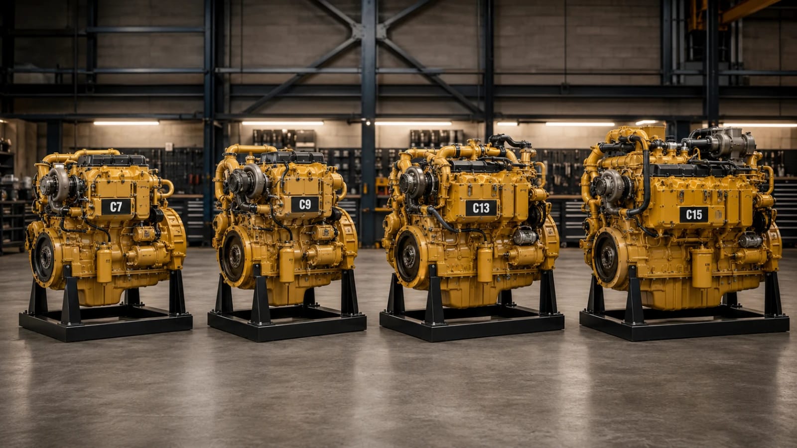 Portada: Motores Caterpillar C7, C9, C13 y C15: guía comparativa