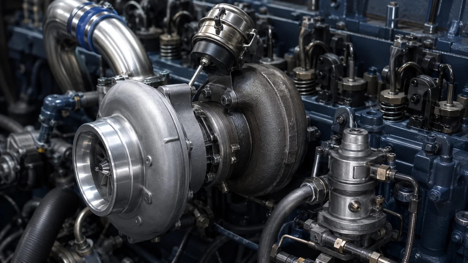 Portada: Turbocompresor y admisión del Volvo D7E: intercooler y frenos