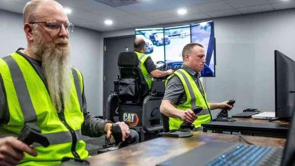 Portada: Simulador de equipos pesados Caterpillar promueve la colaboración en equipo