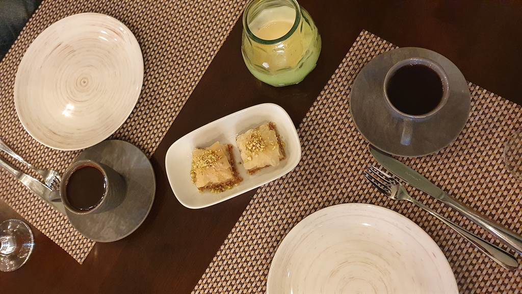 Juice & Coffee & Baklava in Oriento Restaurant, Yerevan, Armenia