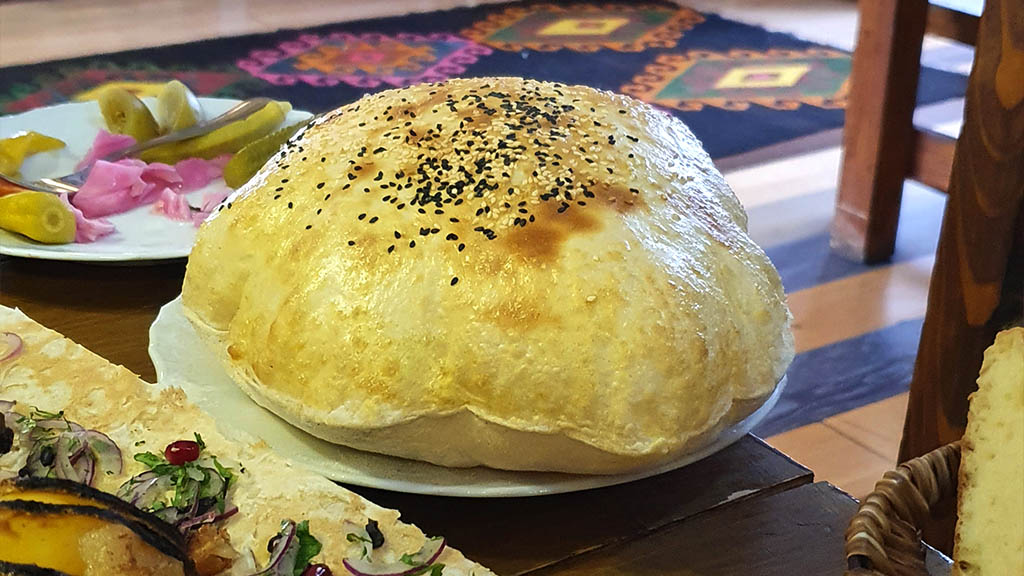 Lavash balloon bread at Flying Ostrich by Dolmama