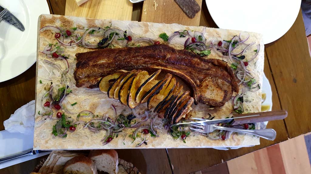 Pork Khorovats Steak with Potatoes at Flying Ostrich by Dolmama