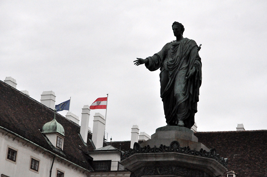 Statue Emperor Francis I in Hofburg court, Vienna, Austria