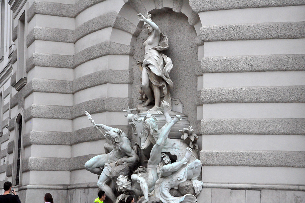 The Power at the sea, by Rudolf Weyr, Michaelertrakt, Hofburg, Vienna, Austria