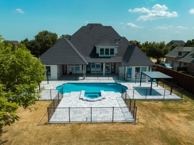Close-detail view of precision-crafted decking surface at the Brumbeloe residence in Keller, TX, showcasing professional-grade surface preparation and material integrity.