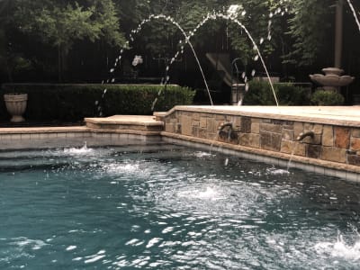 A Quiet Retreat Takes Shape in Irving, TX — lighting & water feature — Irving, TX