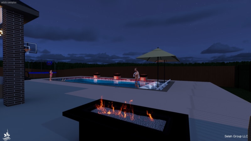 Dream Pool Collaboration Unfolds in Fort Worth — design features detail — Fort Worth, TX