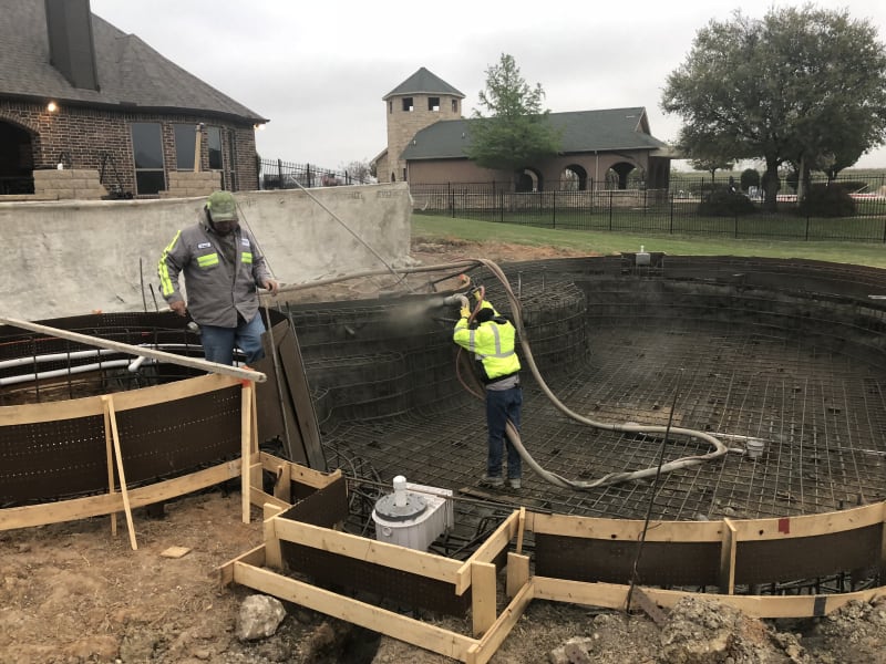 Inground Swimming Pool Gunite Concrete Build