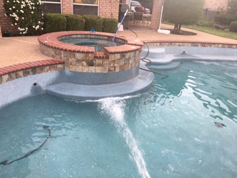 A Mansfield Pool Transformed, Season by Season — materials & finishes — Mansfield, TX