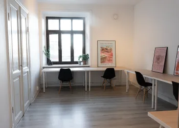 Kontorshotell/Co-working finns att hyra på Burggrevegatan 23a i Göteborg
