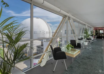 Kontorshotell/Co-working finns att hyra på Arenavägen 41 plan 12 i Stockholm