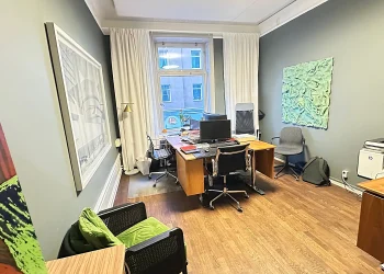 Kontorslokal finns att hyra på Artillerigatan 42 i Stockholm