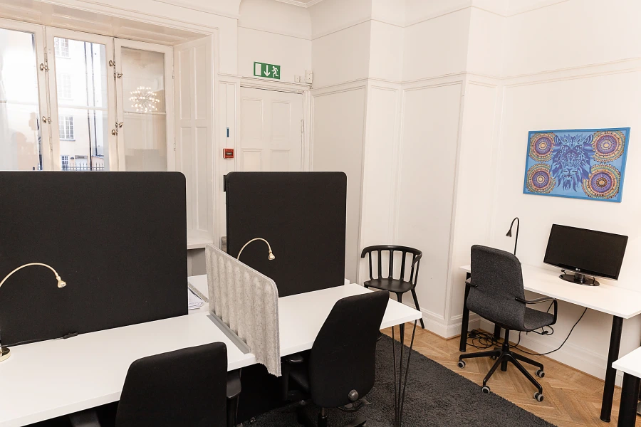 Kontorshotell/Co-working finns att hyra på Artillerigatan 6 i Stockholm