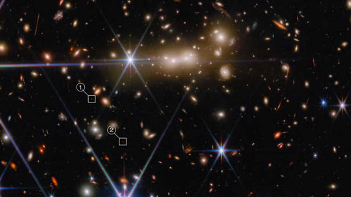 James b telescope picture shows galaxy forming as universe is just