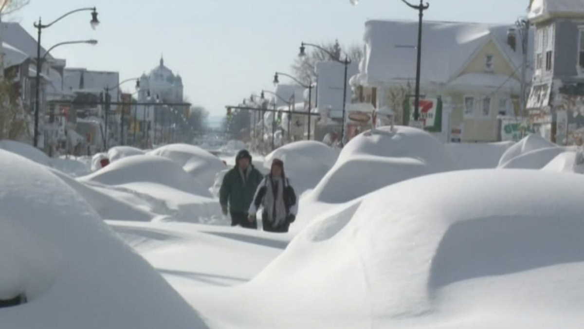 U.S. Significant lake effect snow in Great Lakes, snowfall measured in