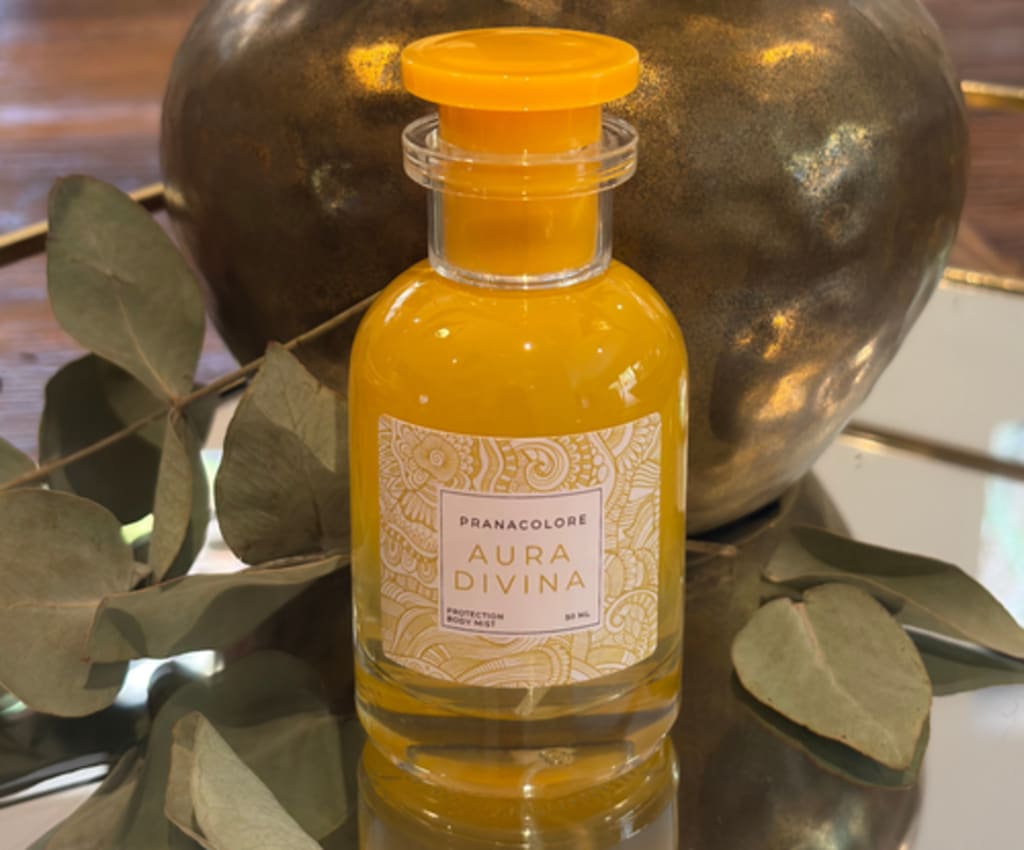 Aura Divina 50 ml energy sprays — Harmony • Joy • Inner Radiance, infused with Clear Quartz