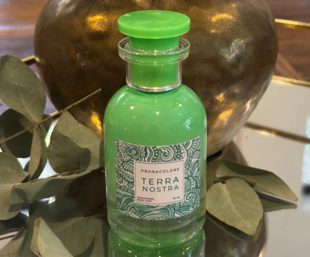 Terra Nostra 50 ml energy sprays — Grounding • Calm • Focus, infused with Amber
