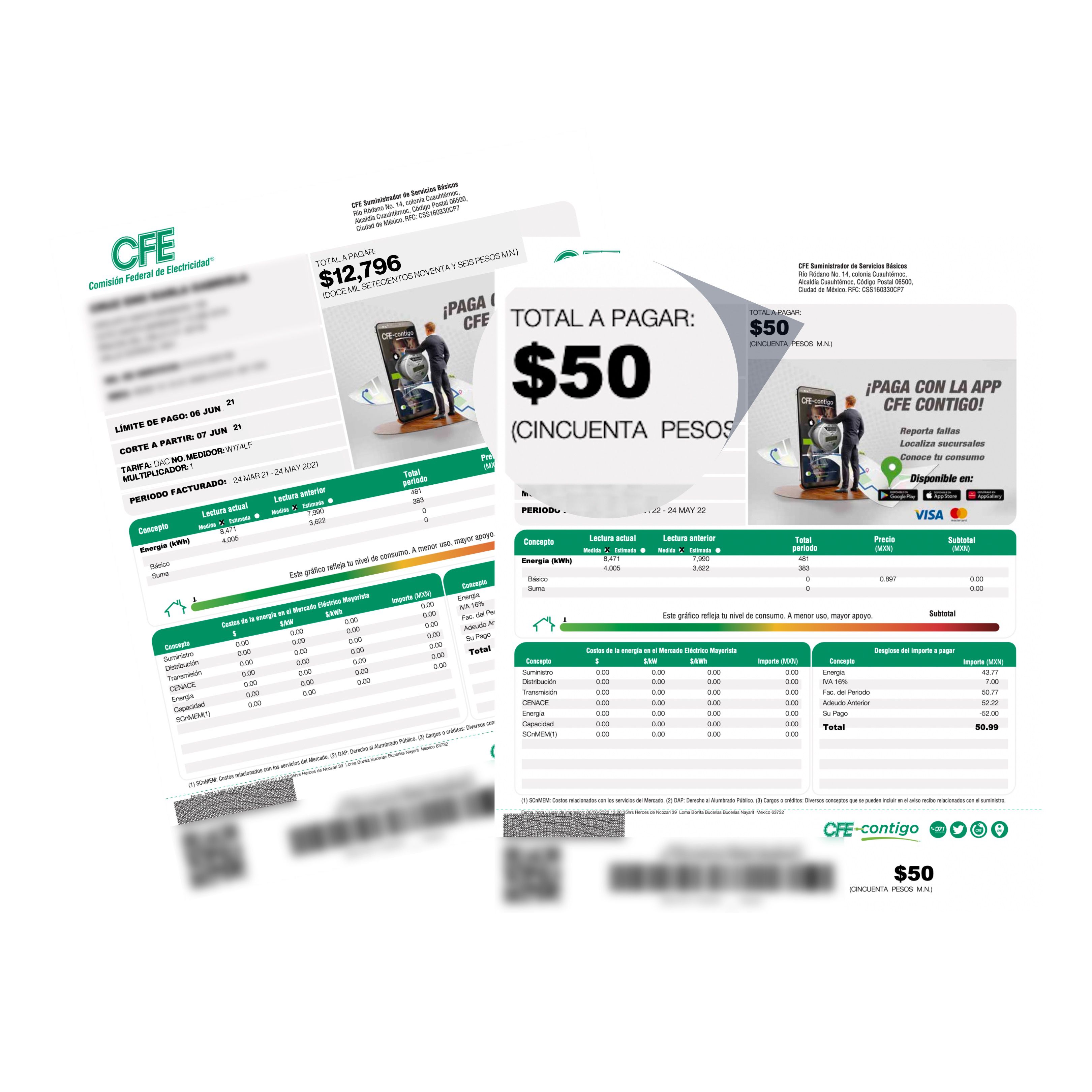 Recibo de CFE Ahorro