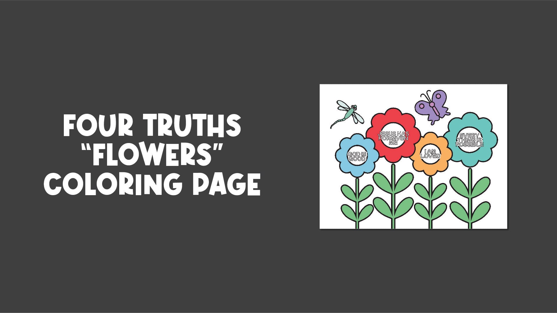 Four Truths Flowers Coloring Page