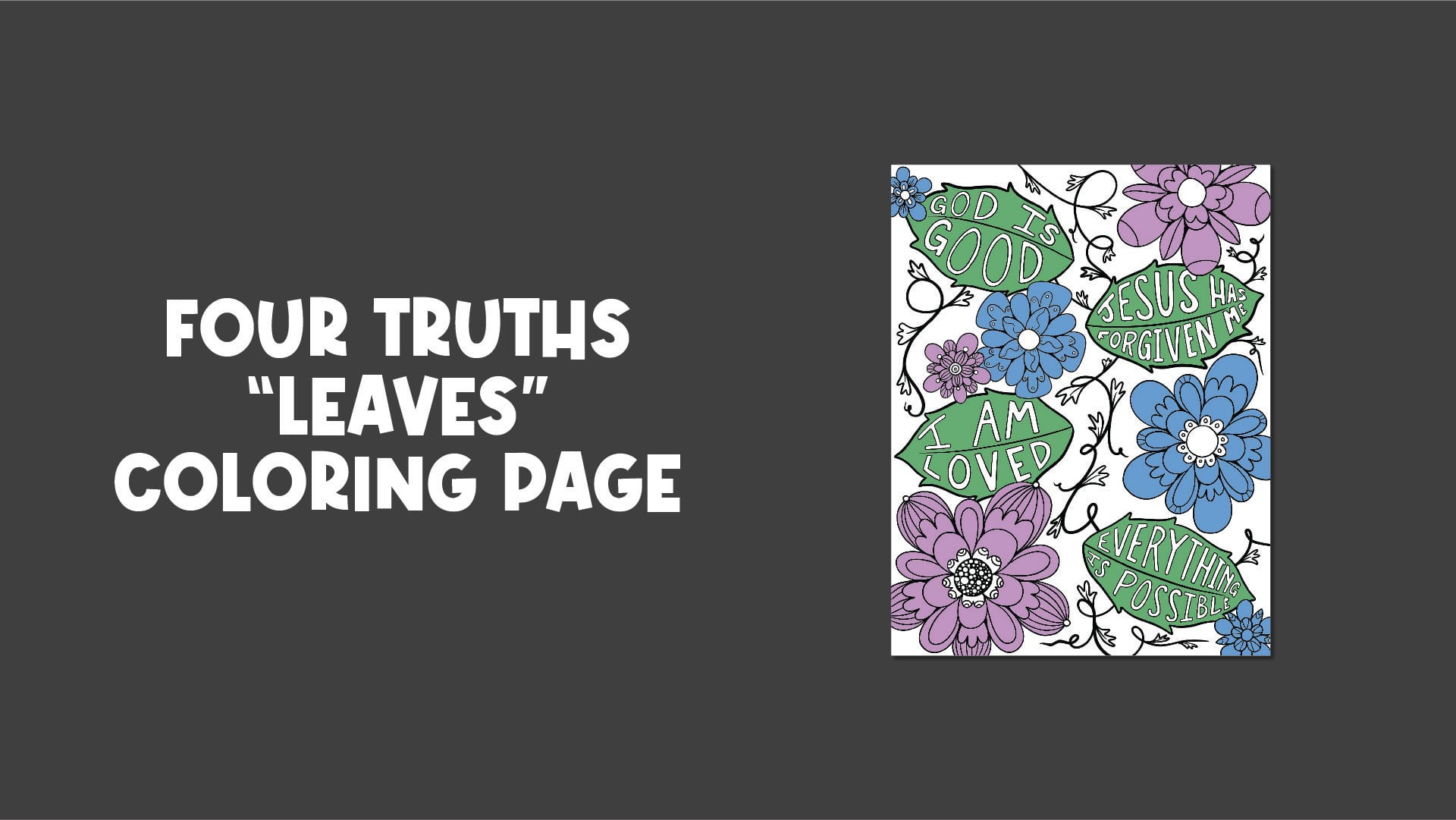 Four Truths Leaves Coloring Page