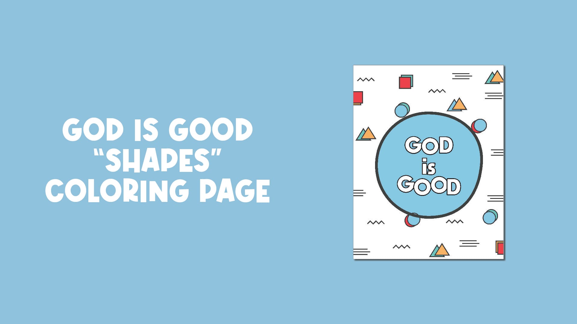 God Is Good Shapes Coloring Page