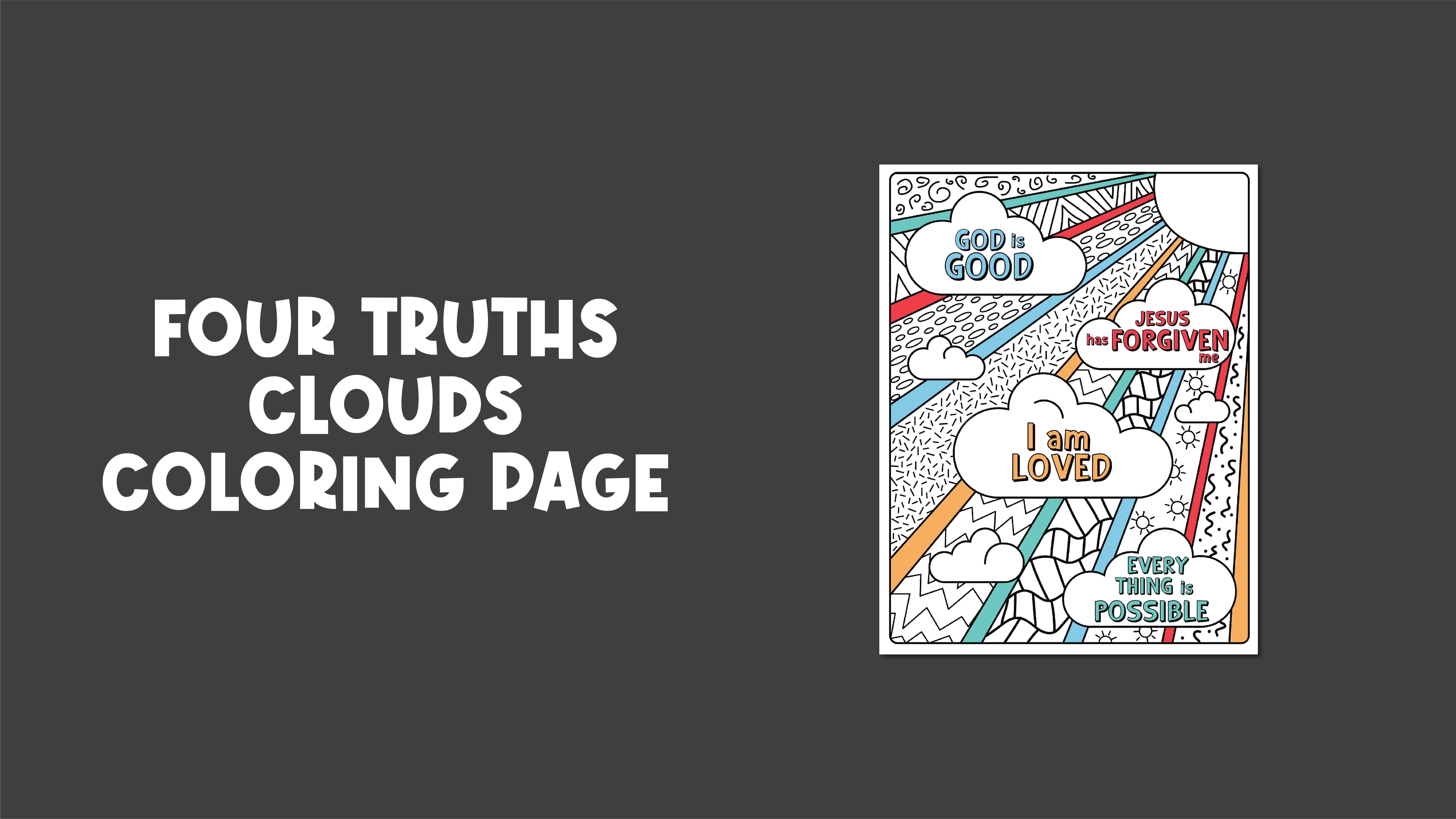 Four Truths Clouds Coloring Page