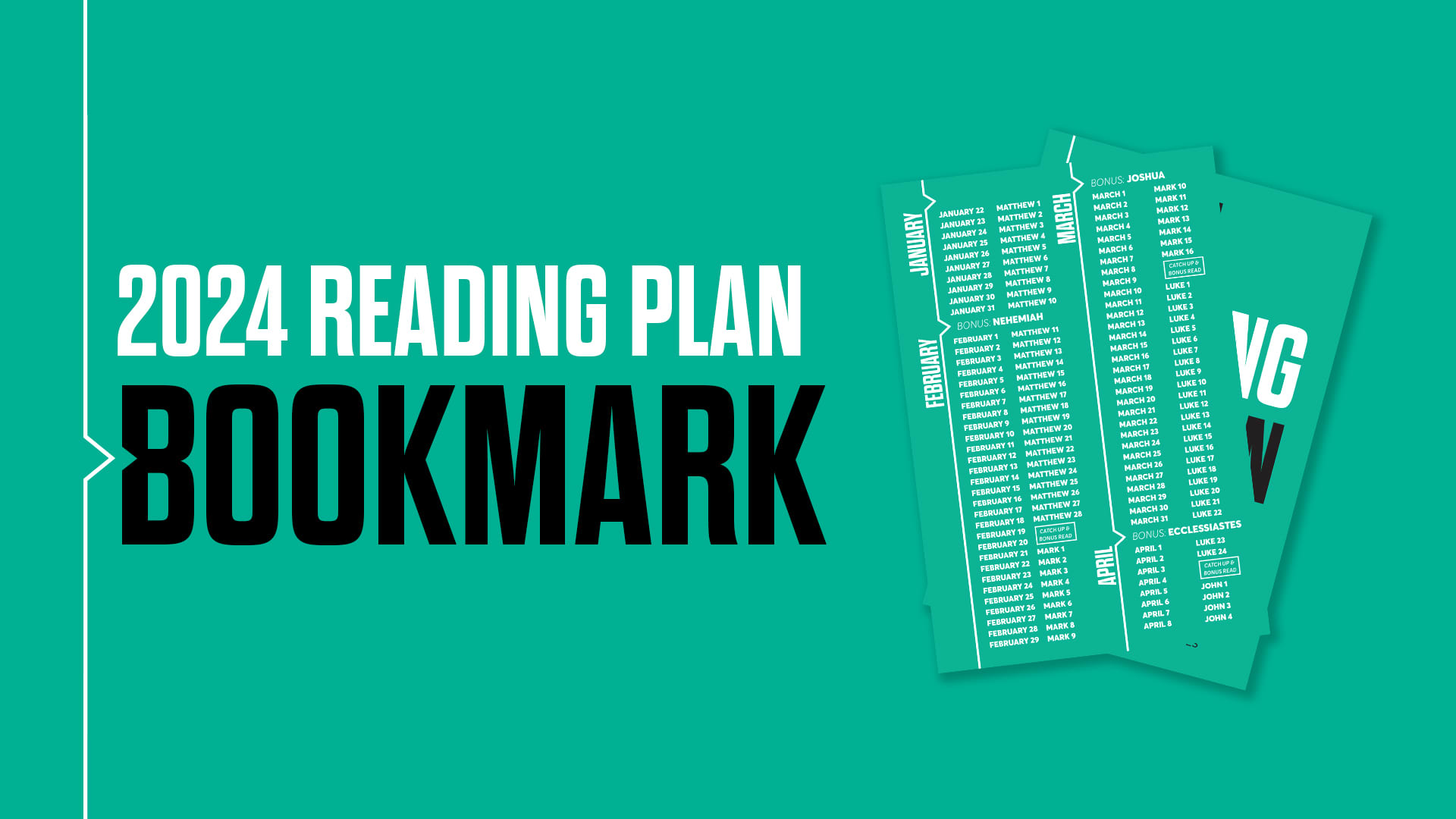 Reading Plan Bookmark (January 22-April 8)
