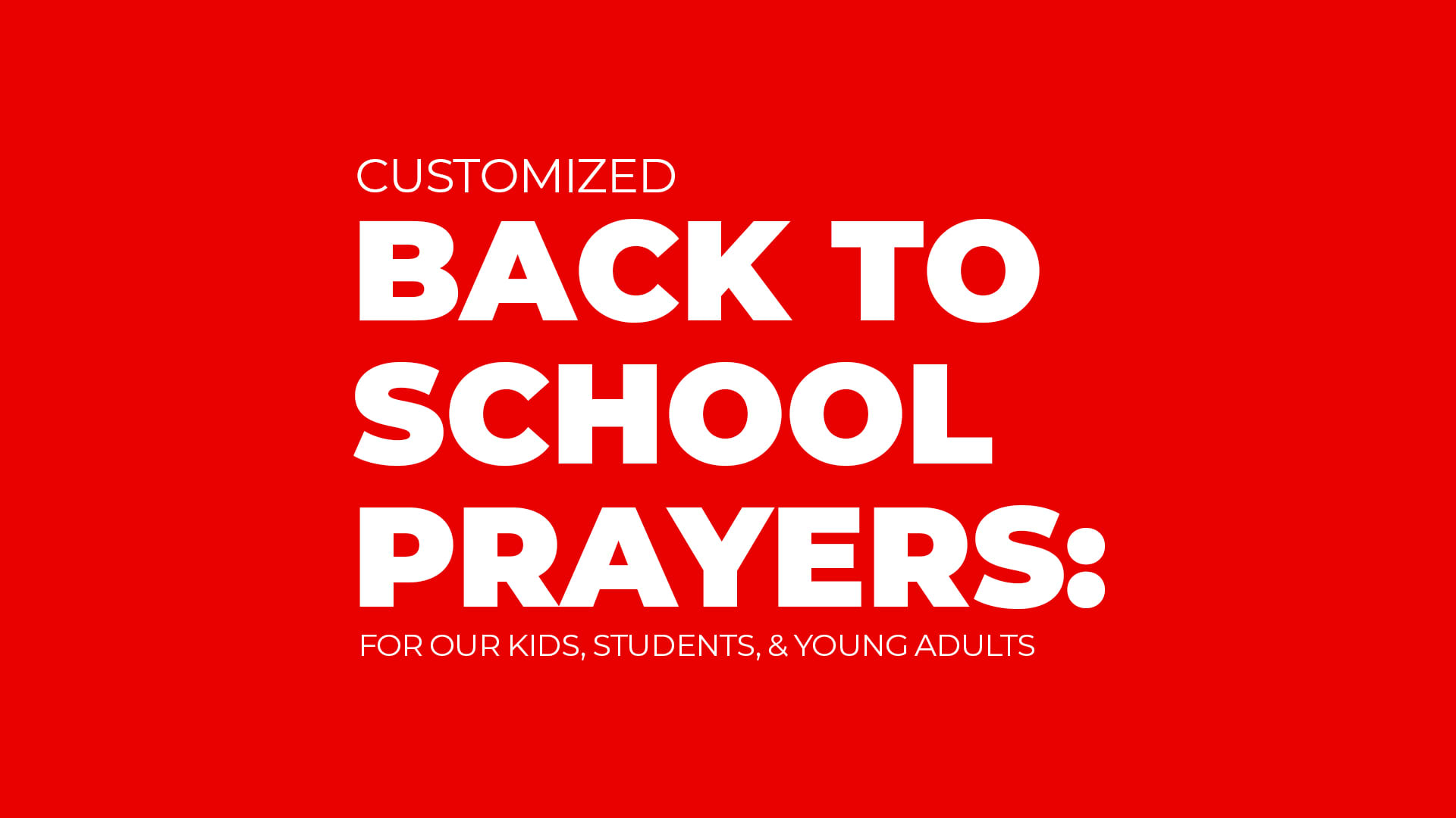 Back to School Prayers