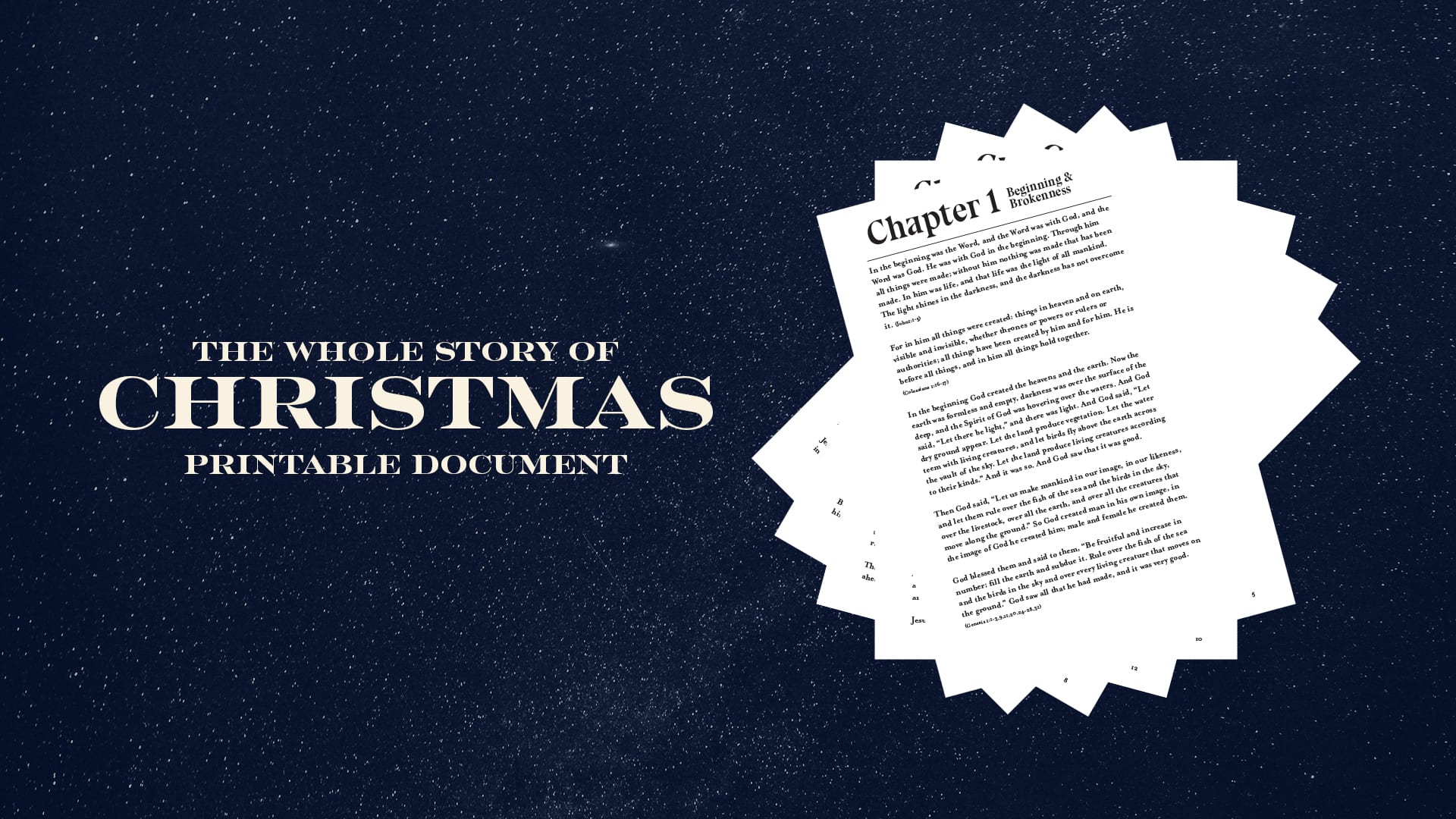 The Whole Story of Scripture Printable Document