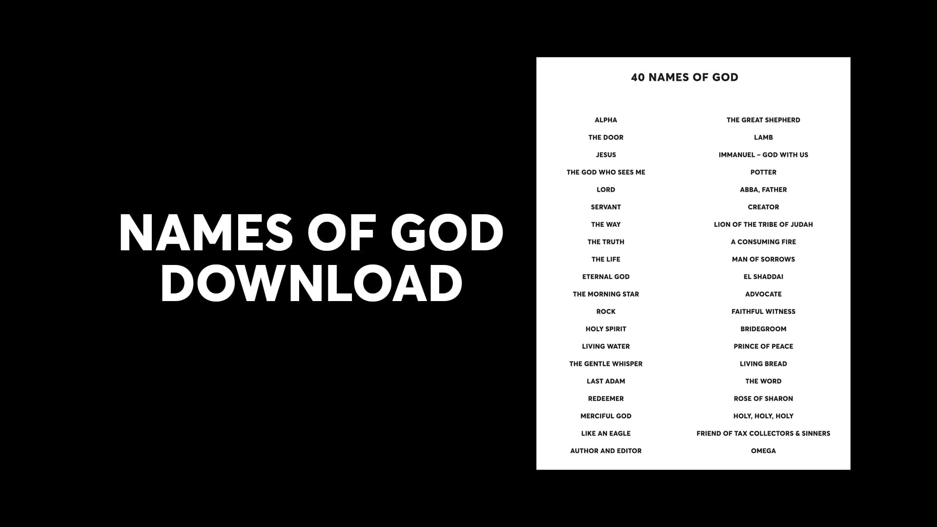 Names of God Download