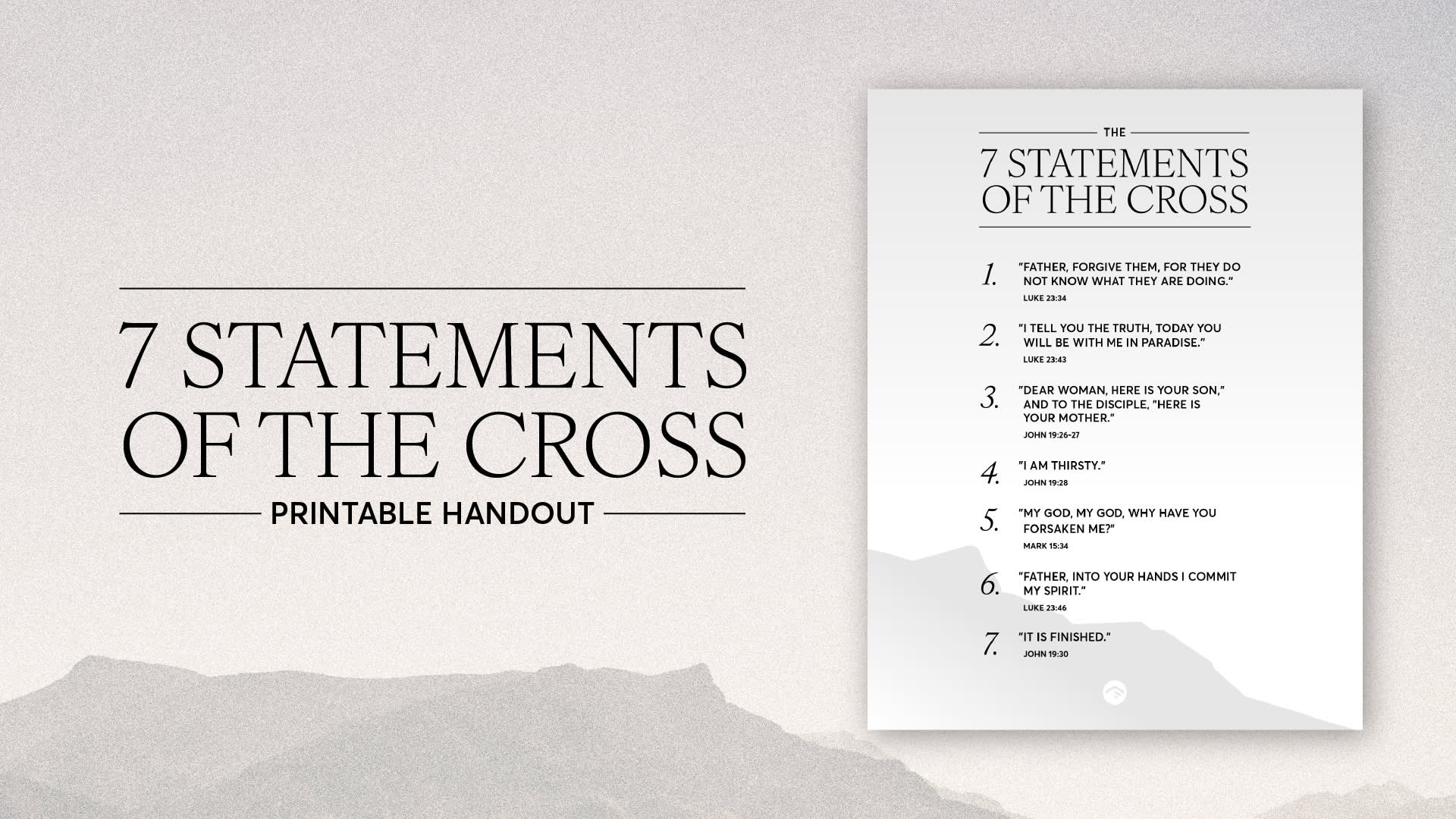 7 Statements of the Cross Printable Handout