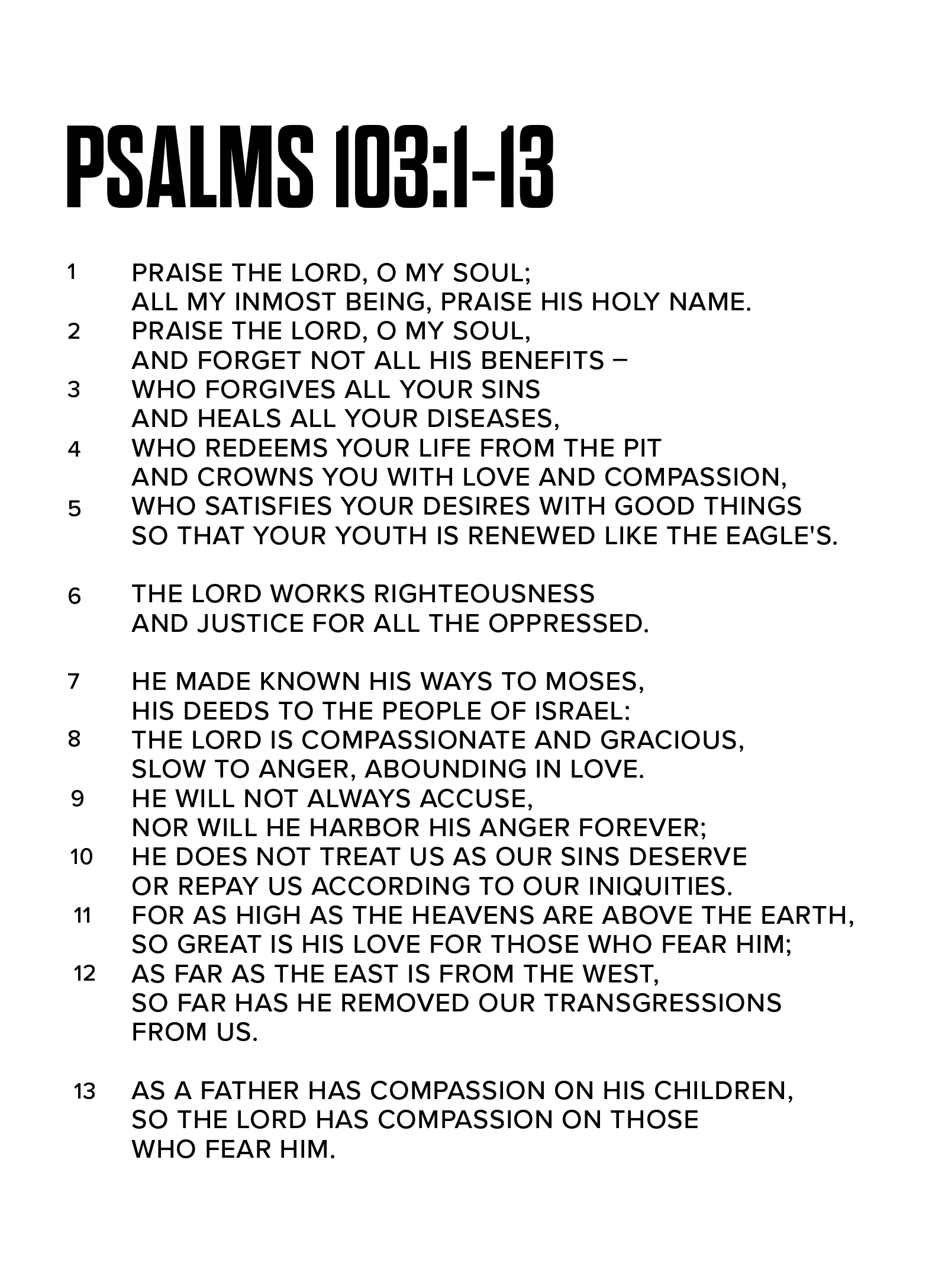 Psalms 103 1 13 Printable Card ValleyCreek 