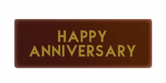 Happy Anniversary chocolate rectangle