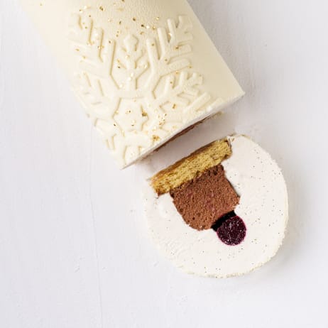 Bûche Flocon Ivoire Cassis