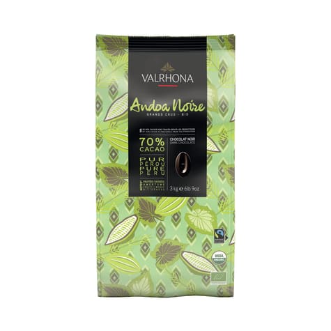 empaque Andoa Noire chocolate Valrhona